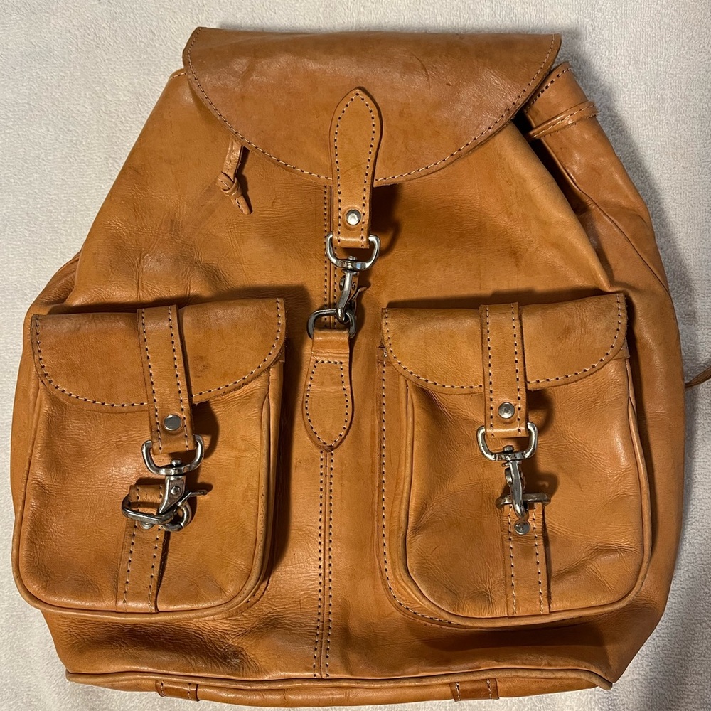 Authentic Hand made Leather back pack Bag/Purse